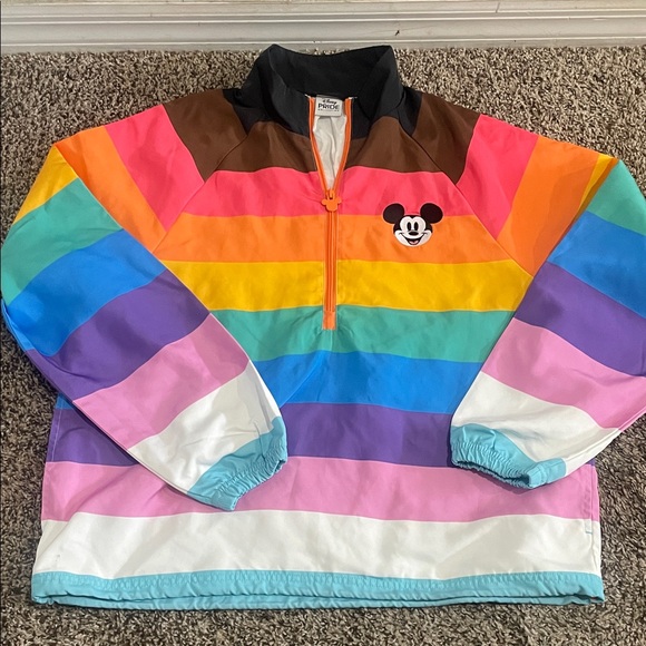Disney Jackets & Blazers - Disney Mickey Mouse3/4 Zip Pullover Jacket Disney Pride Collection  Size M